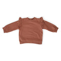 baby french terry baby ruffle sweatshirt clay in neutrals pattern