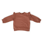 baby french terry baby ruffle sweatshirt clay in neutrals pattern