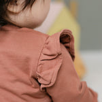 French Terry Ruffle Sweatshirt - Clay