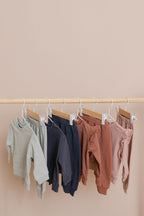 baby french terry baby ruffle sweatshirt clay