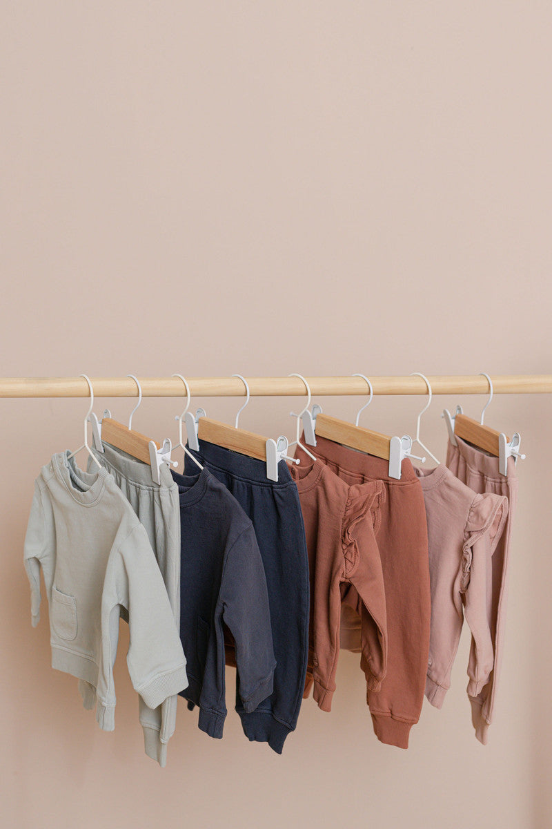 baby french terry baby ruffle sweatshirt clay