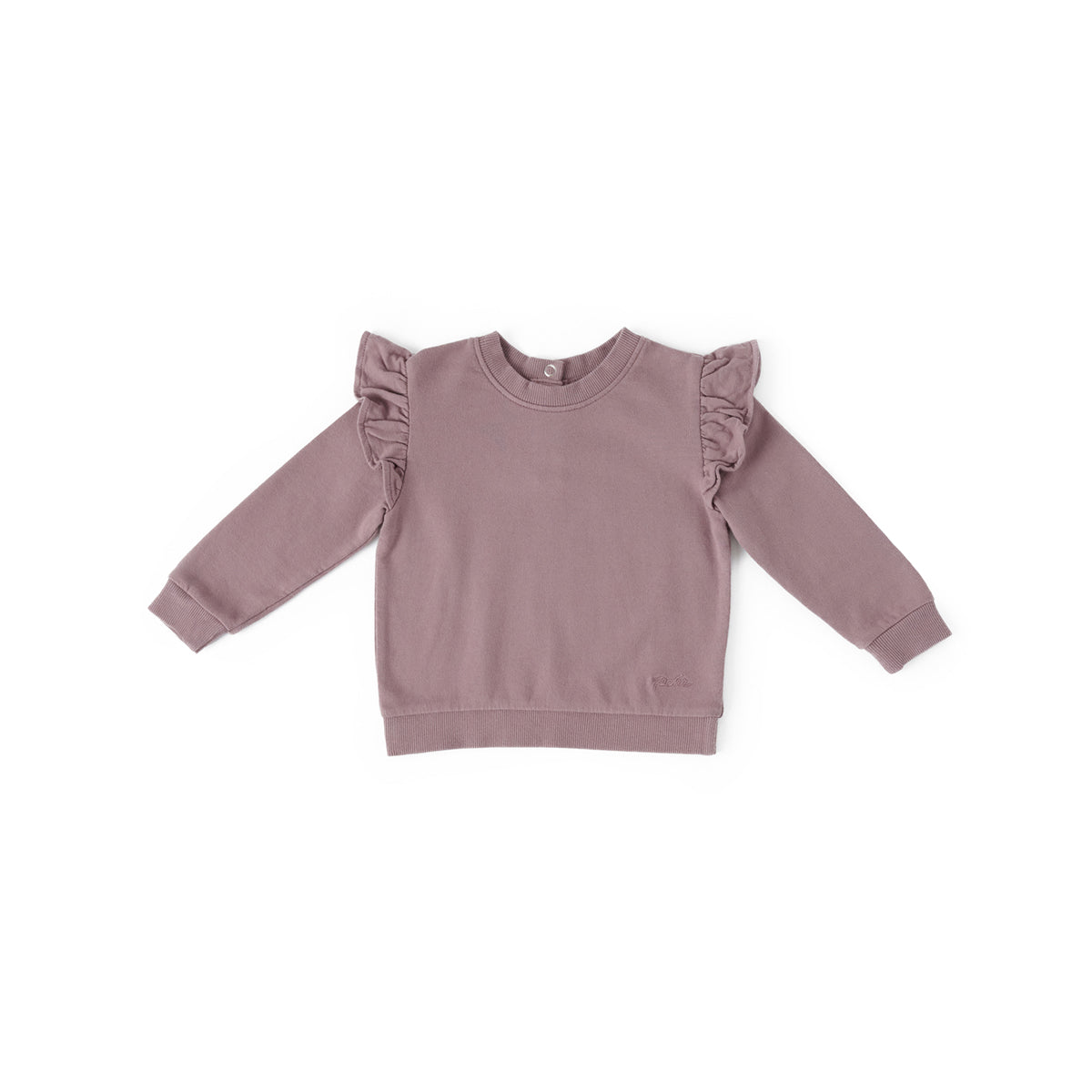 French Terry Ruffle Sweatshirt - Plum