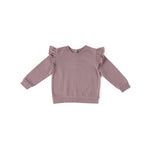 French Terry Ruffle Sweatshirt - Plum