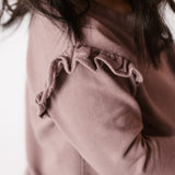 French Terry Ruffle Sweatshirt - Plum
