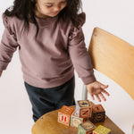 French Terry Ruffle Sweatshirt - Plum