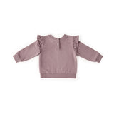 French Terry Ruffle Sweatshirt - Plum