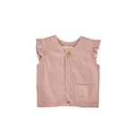 French Terry Ruffle Vest - Soft Peony