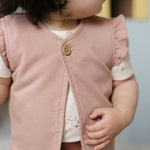French Terry Ruffle Vest - Soft Peony