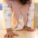 French Terry Ruffle Vest - Soft Peony