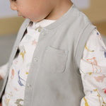 French Terry Patch Pocket Vest - Soft Sea