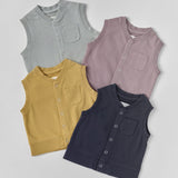 French Terry Patch Pocket Vest - Dijon