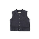 pehr- French Terry Patch Pocket Vest- Ink Blue-1