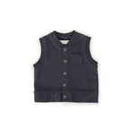 french terry patch pocket vest ink blue in blues pattern pehr