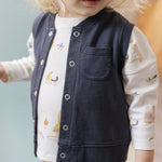 pehr- French Terry Patch Pocket Vest- Ink Blue-3