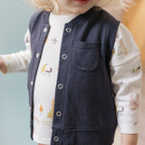 pehr- French Terry Patch Pocket Vest- Ink Blue-3