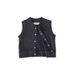 french terry patch pocket vest ink blue pehr