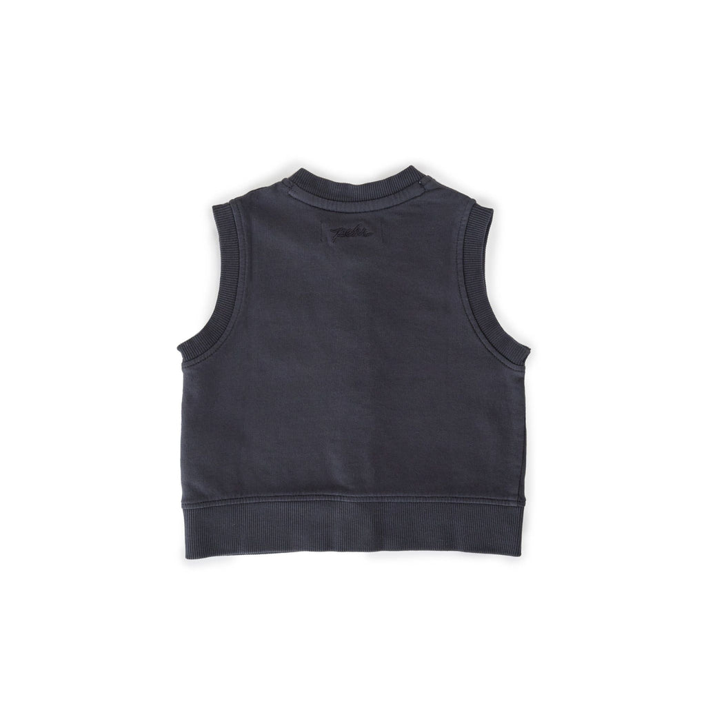 french terry patch pocket vest ink blue pehr