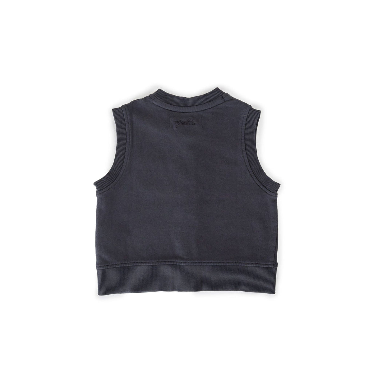 french terry patch pocket vest ink blue pehr