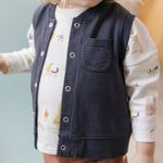 pehr- French Terry Patch Pocket Vest- Ink Blue-5