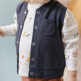 pehr- French Terry Patch Pocket Vest- Ink Blue-5