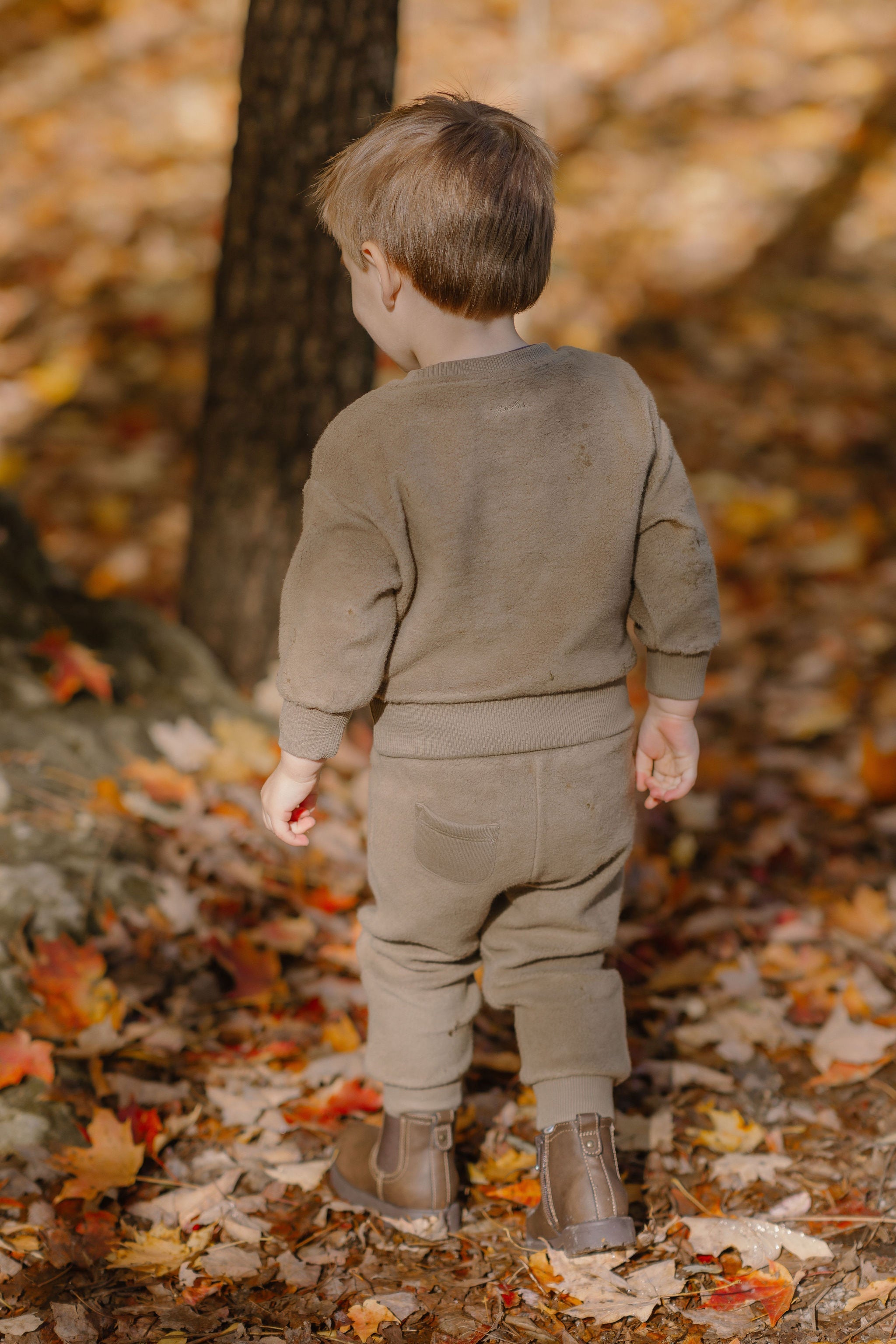 Teddy Fleece Dropped Shoulder Sweatshirt - Moss