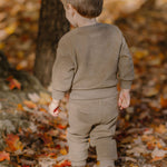 kids teddy fleece kids dropped shoulder sweatshirt moss
