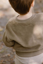 teddy fleece dropped shoulder sweatshirt moss