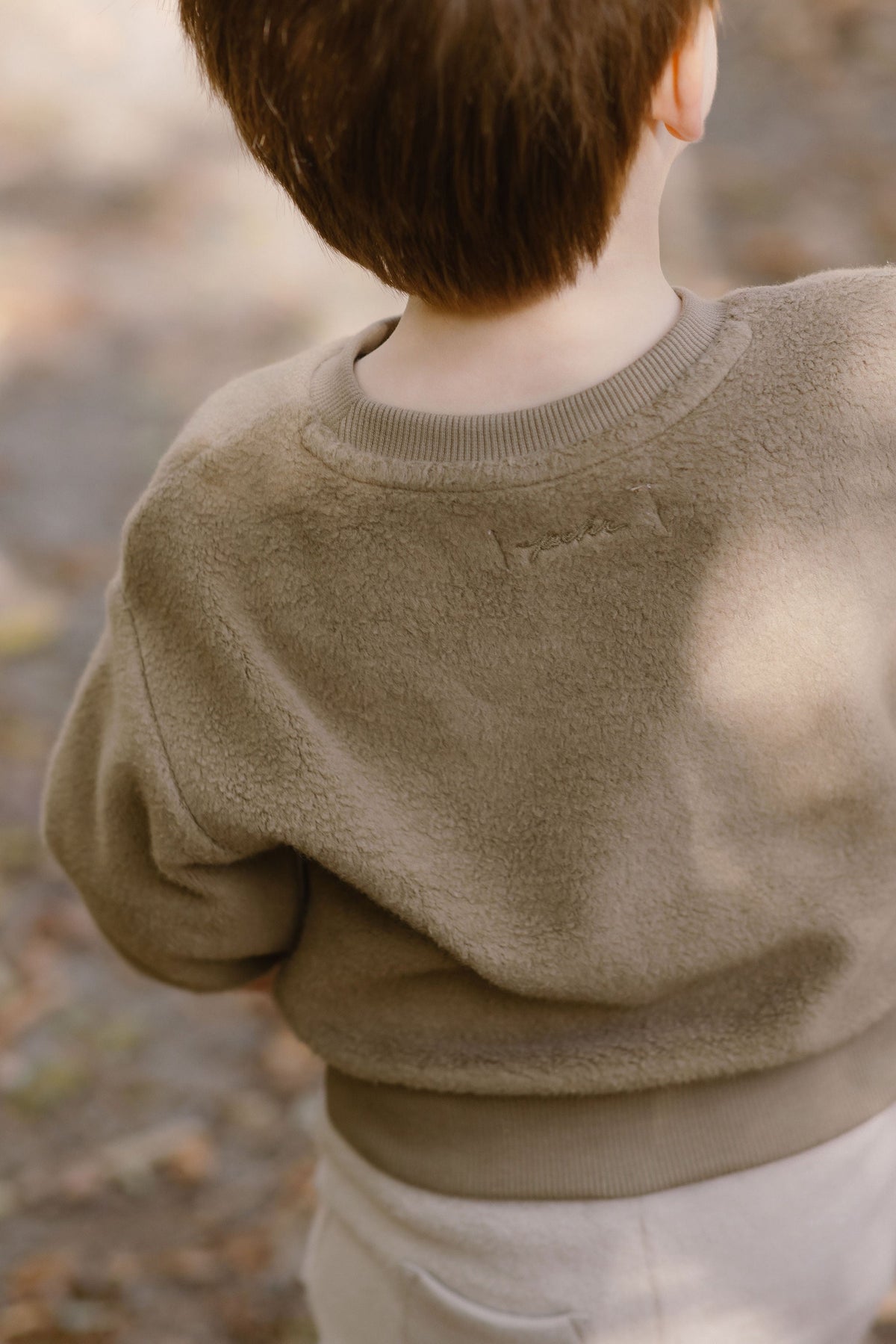 teddy fleece dropped shoulder sweatshirt moss