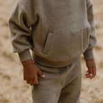 kids teddy fleece kids dropped shoulder sweatshirt moss