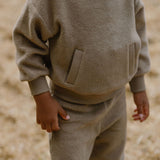 kids teddy fleece kids dropped shoulder sweatshirt moss