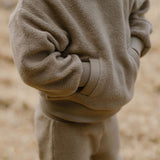 kids teddy fleece kids dropped shoulder sweatshirt moss