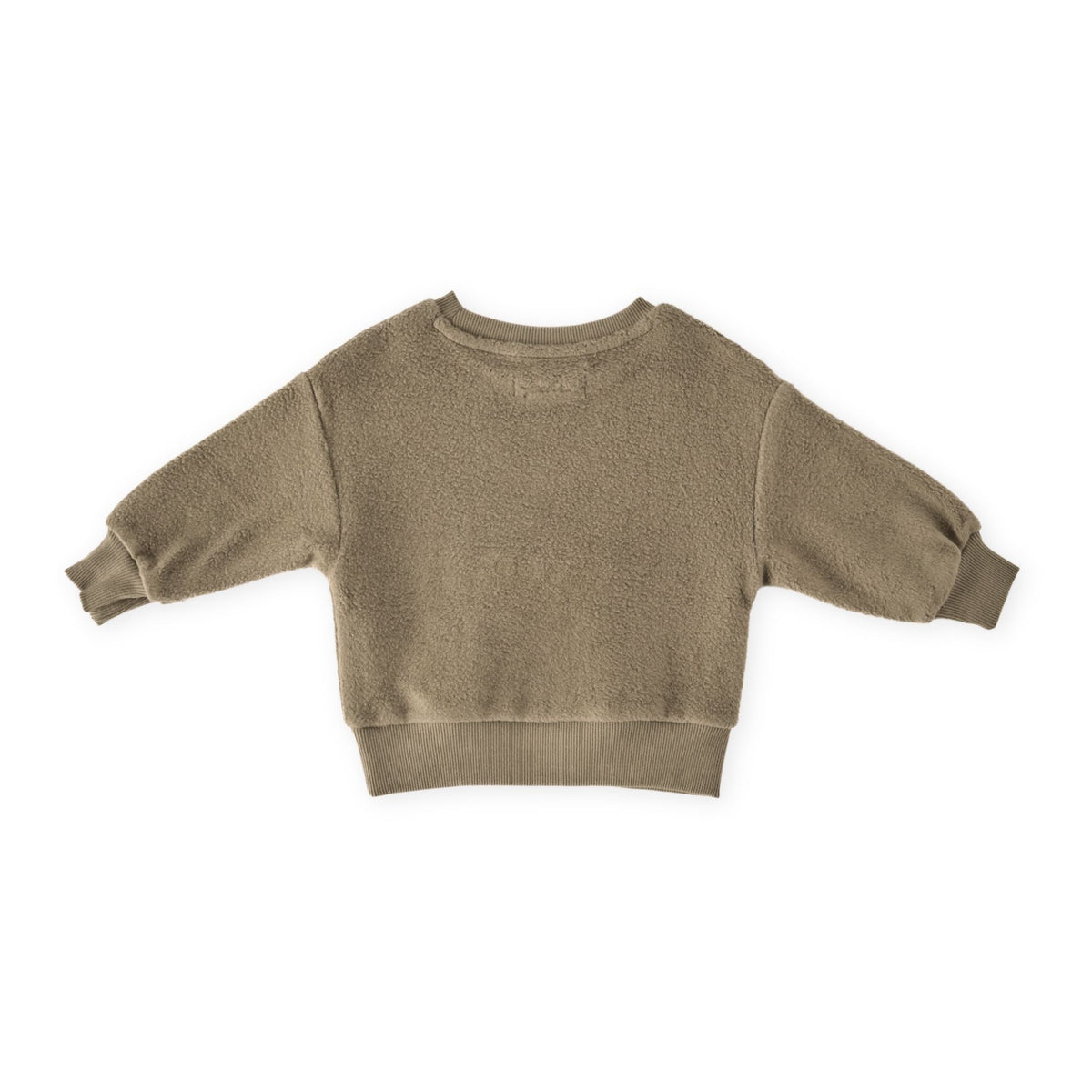 teddy fleece dropped shoulder sweatshirt moss