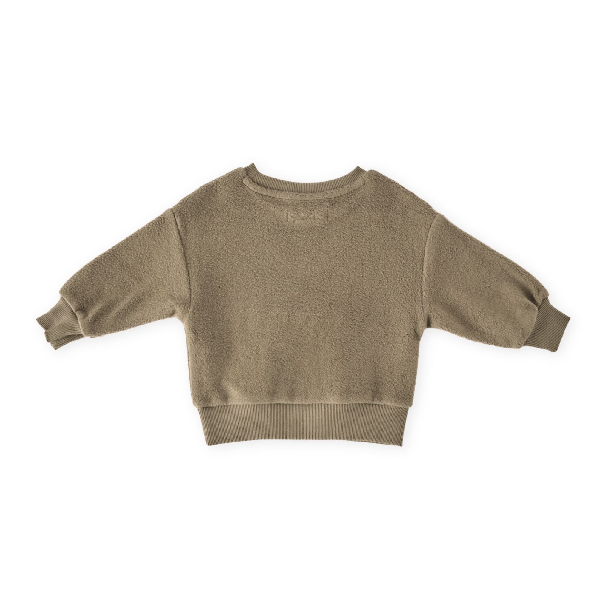 kids teddy fleece kids dropped shoulder sweatshirt moss