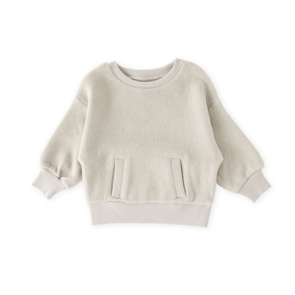 kids teddy fleece kids dropped shoulder sweatshirt stone in neutrals pattern