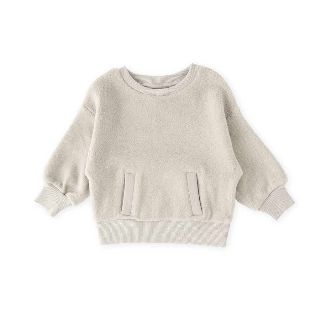 teddy fleece dropped shoulder sweatshirt stone in neutrals pattern