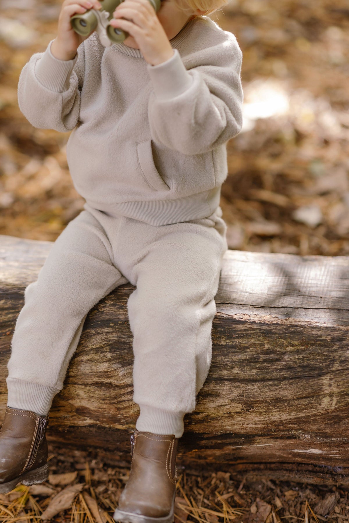 teddy fleece dropped shoulder sweatshirt stone