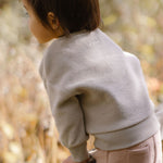 kids teddy fleece kids dropped shoulder sweatshirt stone