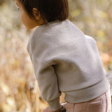 kids teddy fleece kids dropped shoulder sweatshirt stone
