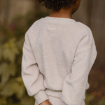 kids teddy fleece kids dropped shoulder sweatshirt stone