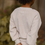 kids teddy fleece kids dropped shoulder sweatshirt stone