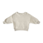 kids teddy fleece kids dropped shoulder sweatshirt stone