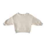 kids teddy fleece kids dropped shoulder sweatshirt stone