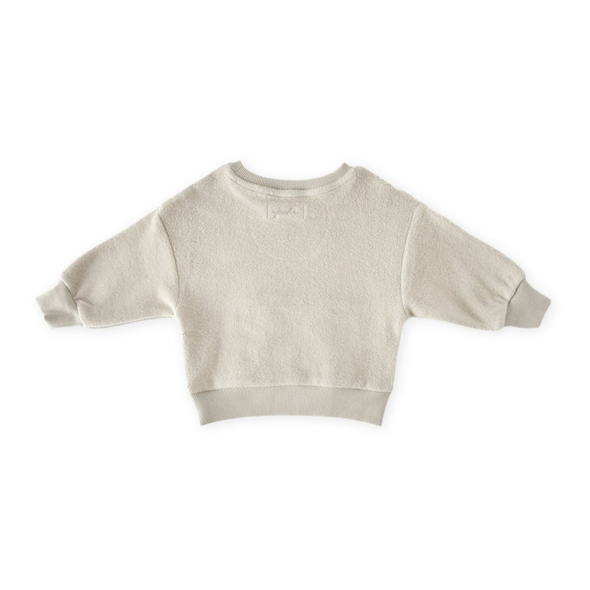 teddy fleece dropped shoulder sweatshirt stone