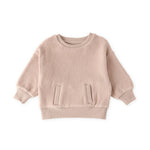 Teddy Fleece Dropped Shoulder Sweatshirt - Rose Pink