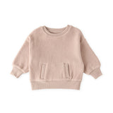 Teddy Fleece Dropped Shoulder Sweatshirt - Rose Pink