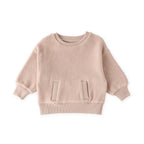 teddy fleece dropped shoulder sweatshirt rose pink in pinks pattern