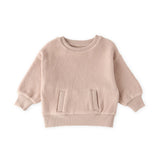 kids teddy fleece kids dropped shoulder sweatshirt rose pink in pinks pattern