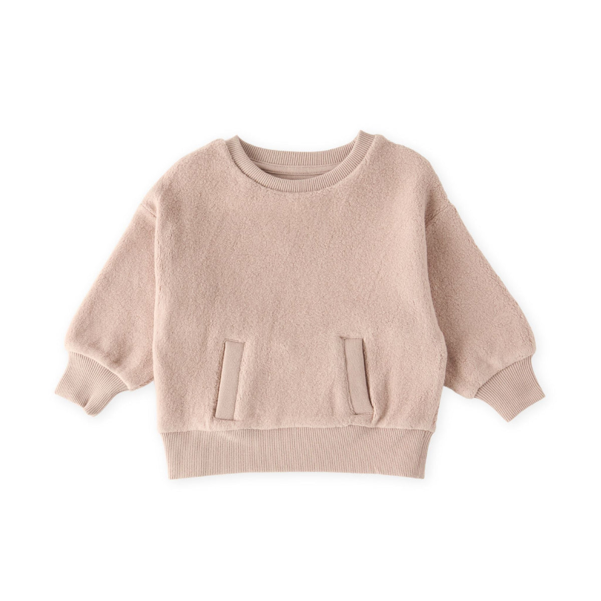 kids teddy fleece kids dropped shoulder sweatshirt rose pink in pinks pattern