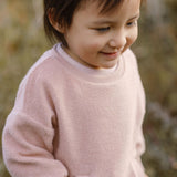 Teddy Fleece Dropped Shoulder Sweatshirt - Rose Pink