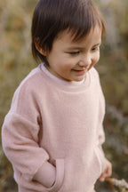 teddy fleece dropped shoulder sweatshirt rose pink